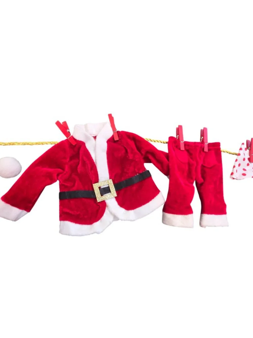Santa's Laundry Clothesline Christmas Cloth Garland Decoration 72